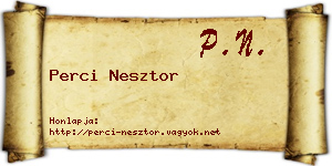 Perci Nesztor névjegykártya